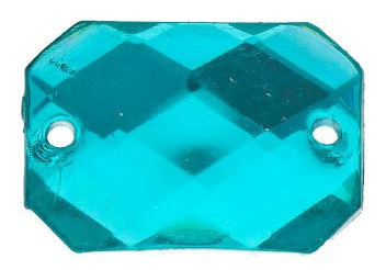 Piedra Coser Azul Acrilico Octagono 10x14mm 1000pzs Decora