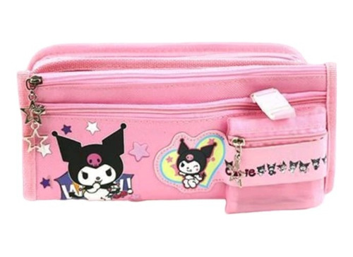 Estuche Lápices Para Niños Sanrio Gran Capacidad-kuromi Rosa