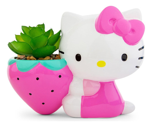 Sanrio  Kitty - Macetero De Fresa De 5 Pulgadas Suculen...