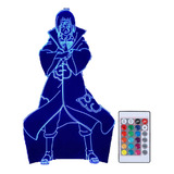 Lámpara Led 3d Naruto Uchiha Itachi Touch 7colores