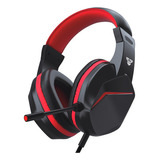 Auriculares Gamer Fantech Hq54 Mars Ii, Negro/rojo, Color Negro