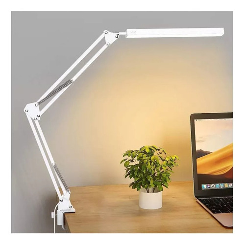 Lámpara Brazo Flexible Led Dimeable Escritorio + Base Clip