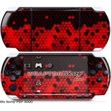 Sony Psp 3000 De La Etiqueta Del Estilo De La Piel - Hex Roj