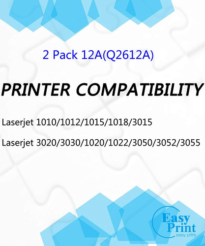 Easyprint - Cartuchos De Tóner Compatibles Con Hp 12a Q2612a