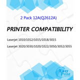 Easyprint - Cartuchos De Tóner Compatibles Con Hp 12a Q2612a