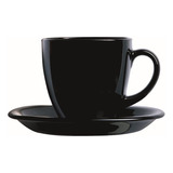 Taza Y Plato Carine Negra 150 Ml Luminarc