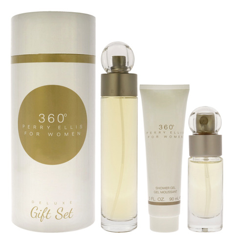 Set De Regalo De 3 Piezas Perfume Perry Ellis 360 Para Mujer