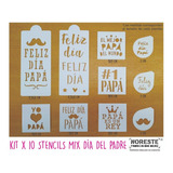 Kit Stencils Mix Día Del Padre Feliz Día Papá Noreste Ideas