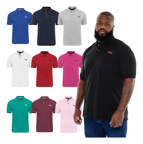 Kit 10 Camisas Masculina Gola Polo Piquet Plus Size G1 Ao G5