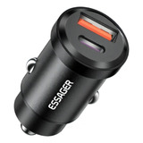 Carregador De Celular Usb E Tipo-c Para Carro 30w Essager Cor Preto