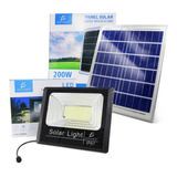 Reflector Led De 200w Con Panel Solar Y Control Impermeable