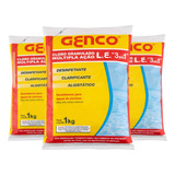 Kit 3 Granulado 1kg Multipla Ação 3 Em 1 Genco Para Piscina