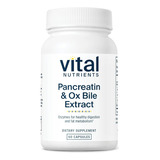 Vital Nutrients Pancreatin & Ox Bile Enzimas 60 Cápsulas Sabor Sin Sabor