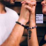 Pulseras Para Parejas Amor Amistad Agata Onix Negro 8mm