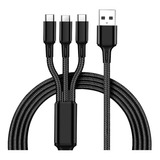 Cable Usb De Datos Y Carga 3 En 1 Lighting/tipo C/micro