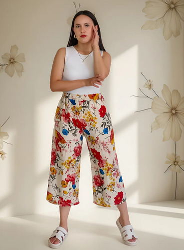 Capri Para Mujer Casual Multicolor Y Frescura