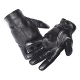 Par Guantes Cuero Oveja Con Forro Polar Talla M