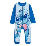 Pijama Enterito Stitch Invierno Liloystitch Cumpleaños Nena