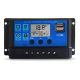 Controlador De Carga Solar 60a Pwm Usb 12v 24v Tela Lcd Usb