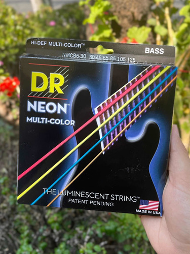 Cuerdas De Bajo Dr Neon Multicolor 4 Cuerdas 45-105