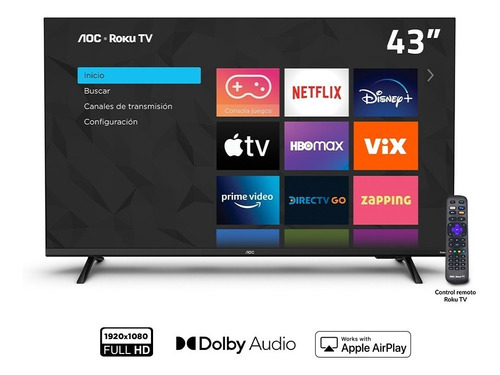 Tv Inteligente Aoc Roku Tv Led 43 Fhd