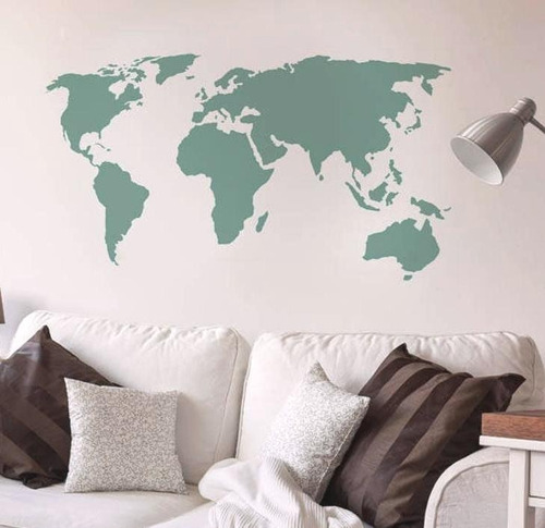 Plantilla Stencil Mapa Mundi Planisferio 60x90 Cupa Home Dec