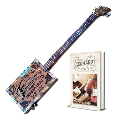 Cigar Box Guitar Modelo Ouija - Guitarra Con Caja De Cigarros De 4 Cuerdas - Cbg