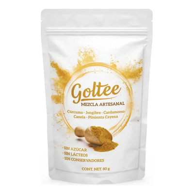 Golden Milk Leche Dorada Goltee 80g Rinde 120 Tazas Cúrcuma Natural | Meses sin interés