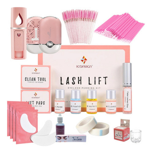 Kit Lash Lifting Permanente Tintura Pads + Ventilador E Nano