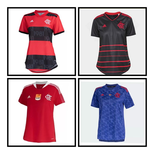 Conjunto De 4 Camisas Do Flamengo Feminina 