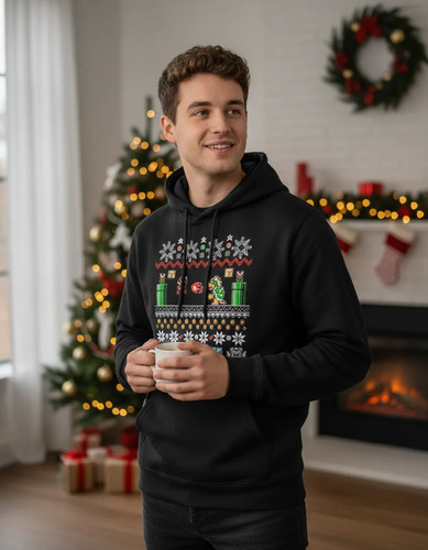 Sudadera Hoodie Super Mario Bross Retro Ugly Sweater + Regal