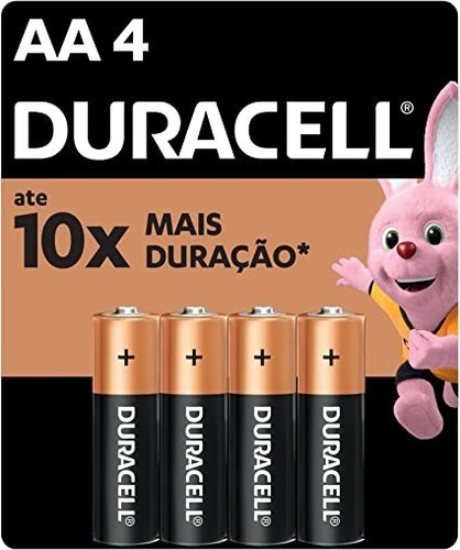 Pilha Duracell Aa 4 Unidades Alcalina 10x Mais Durável 1,5v