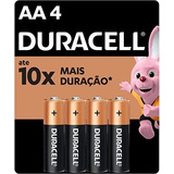 Pilha Duracell Aa4 Kit Com 4 Alcalina 10x Mn 1500 1,5v