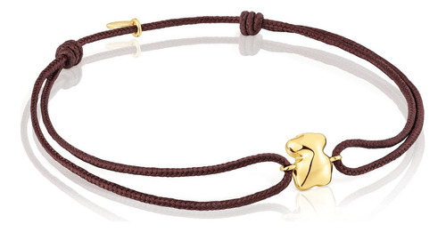 Pulsera Oso De Oro Y Cordón Marrón Tous Balloon