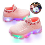 Tenis Transpirables Con Luces Led Para Niños Y Niñas