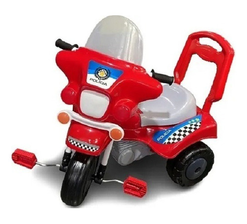Triciclo Infantil Policia Kuma Kids Caño De Acero Con Baul