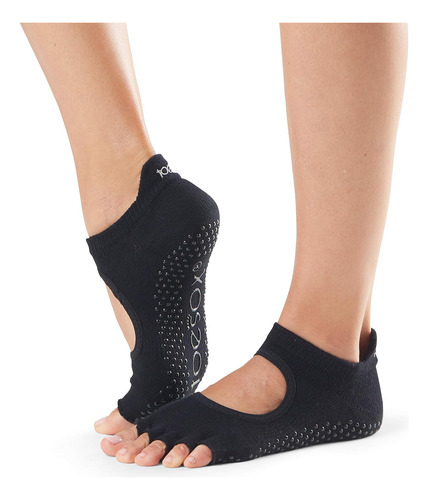 Medias Toesox Talle S, Antideslizante Con Agarre, Negro Mate