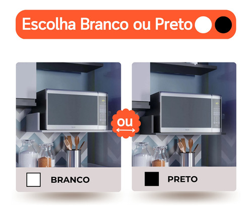 Suporte Prateleira Micro-ondas Mdf | Escolha Branco Ou Preto