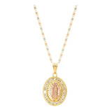 Medalla P/ Bautizo Virgen De Guadalupe Con Cadena Oro 10k 