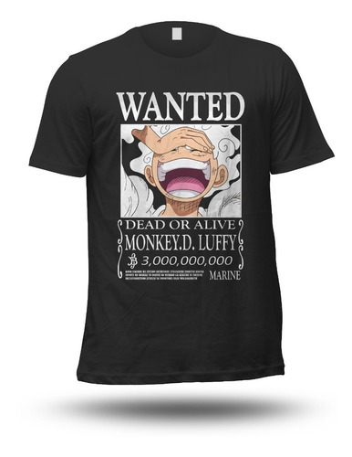 Playera Anime One Piece Wanted Luffy Monkey Gear 5 Dios Sol