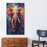 Cuadro Elefante Colores Canvas Elegante Sala Anima71 130x70