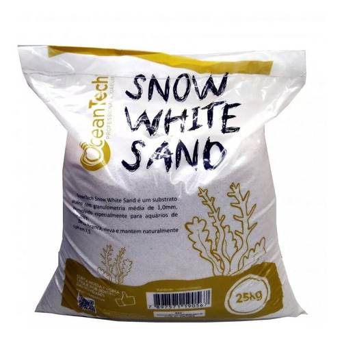 Substrato Snow White Sand Ocean Tech 25kg Areia Dolomita