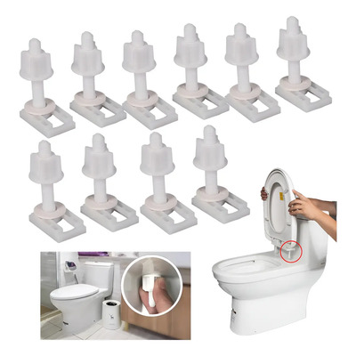 10 Tornillos Y Tuercas Para Inodoros De Plástico Blanco