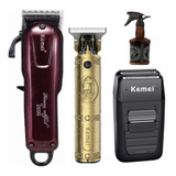 Kit Maquinas Cortar Cabelo Barba Acabamento Shaver Potentes