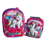 Mochila Y Lonchera Sweet Unicorn 3d Escolar Med Paquete