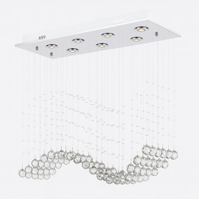 Lampara Colgante Techo Onda Cristal Deco 100cm | Envío gratis