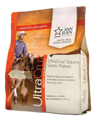 Alimento Ultra Cruz Para Caballos Hojuelas De Ajo De 2lb