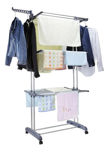 Tendedero Plegable De Ropa Portátil Retráctil Rack Perchero