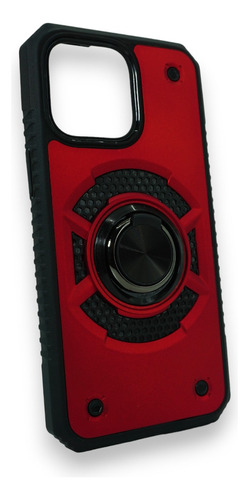 Case Uso Rudo Anillo Nvo Diseño Para iPhone 11 Pro-5.8 Rojo