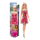 Boneca Barbie Fashion Loira Vestido Rosa Mattel Original